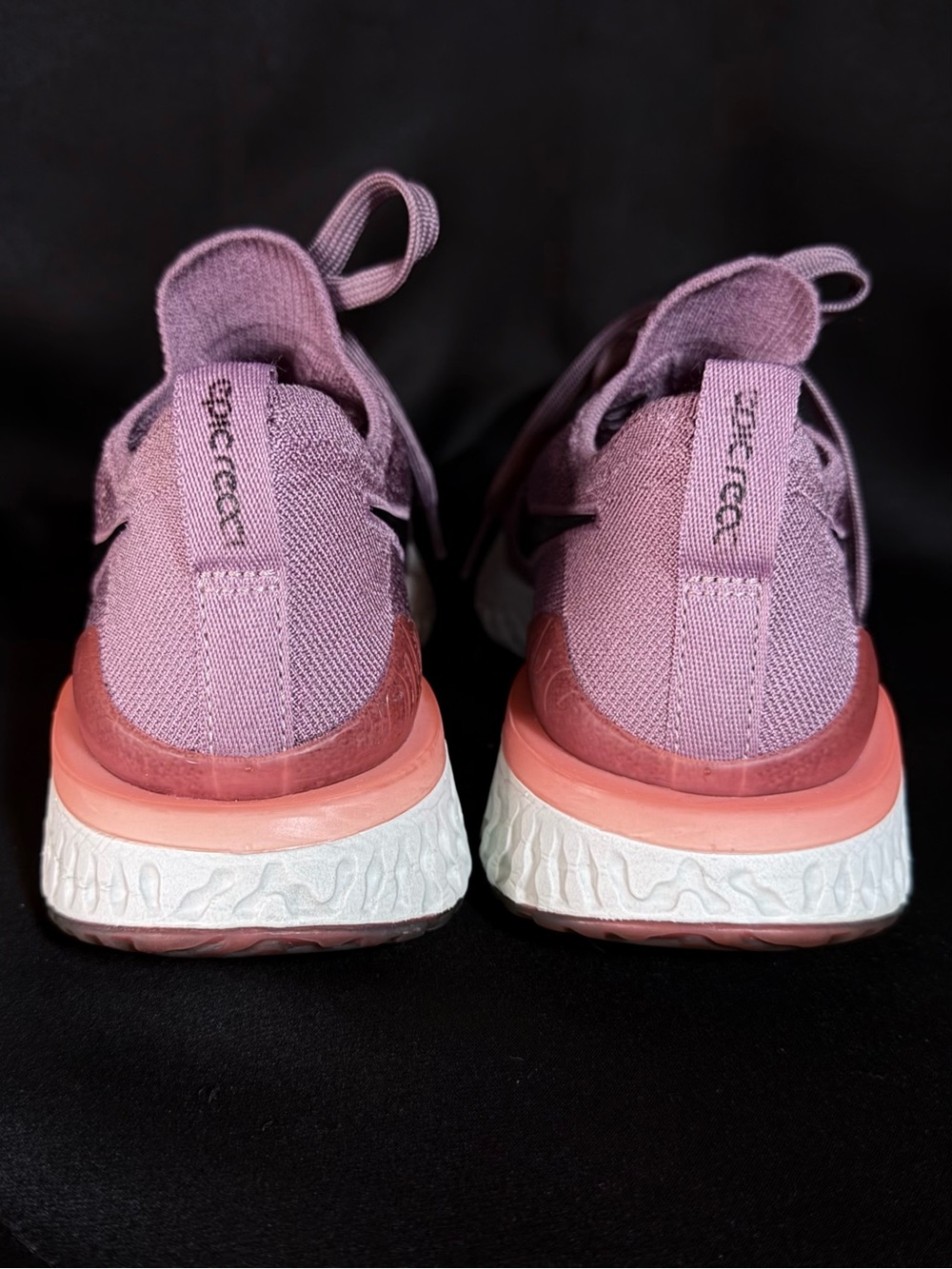 Nike Epic React Flyknit 2 Running Plum Dust &Coral Ember Glow Sz 7 - Picture 7 of 12